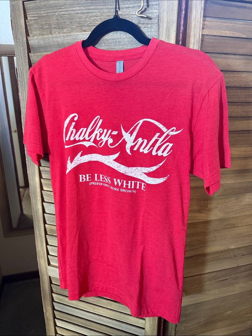 Red Graphic Tee with White Script